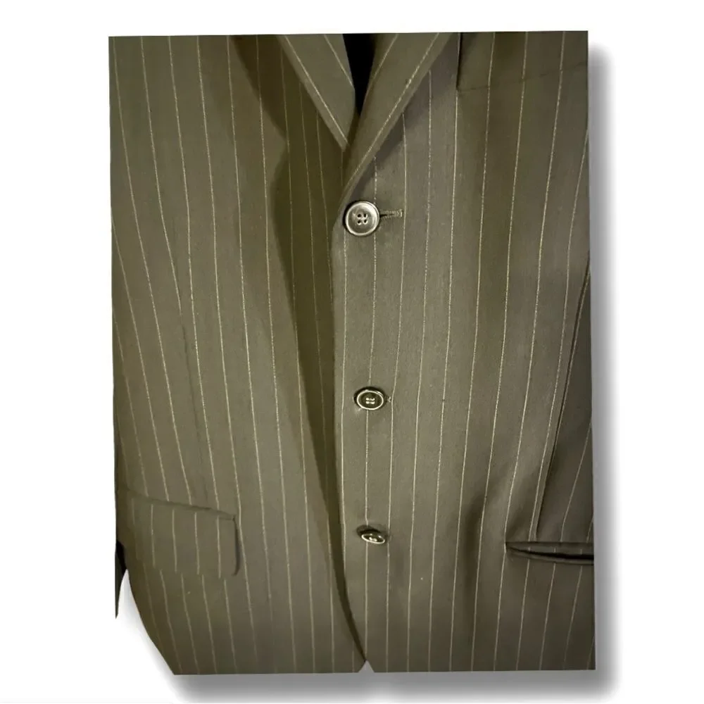 DKNY - Wool Mans Pen-stripe Black Suit